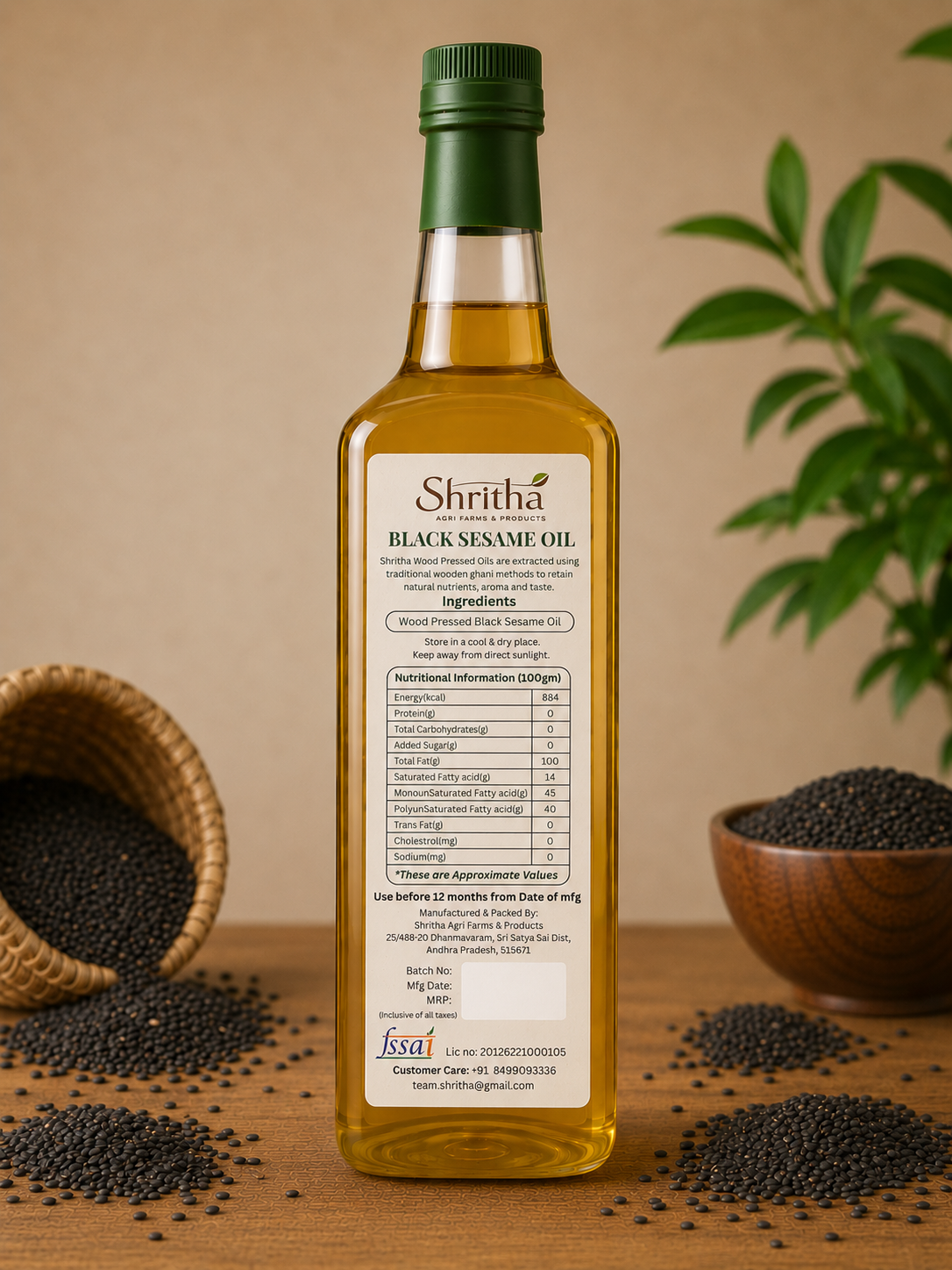 Wood Pressed Black Sesame Oil