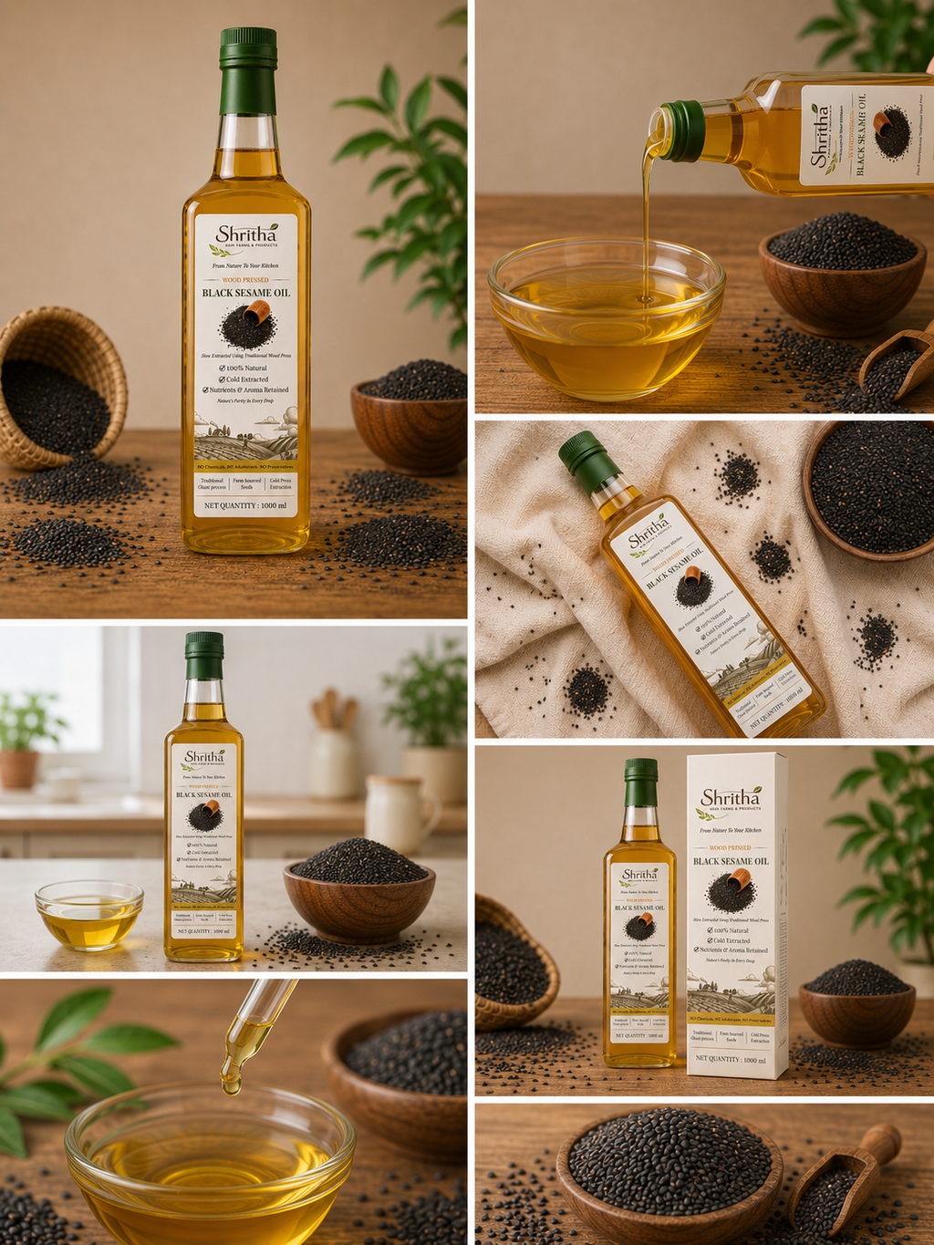 Wood Pressed Black Sesame Oil