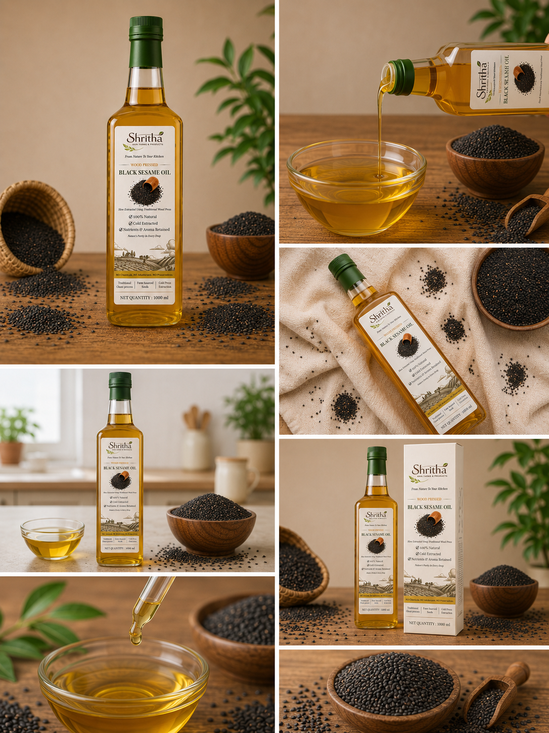 Wood Pressed Black Sesame Oil