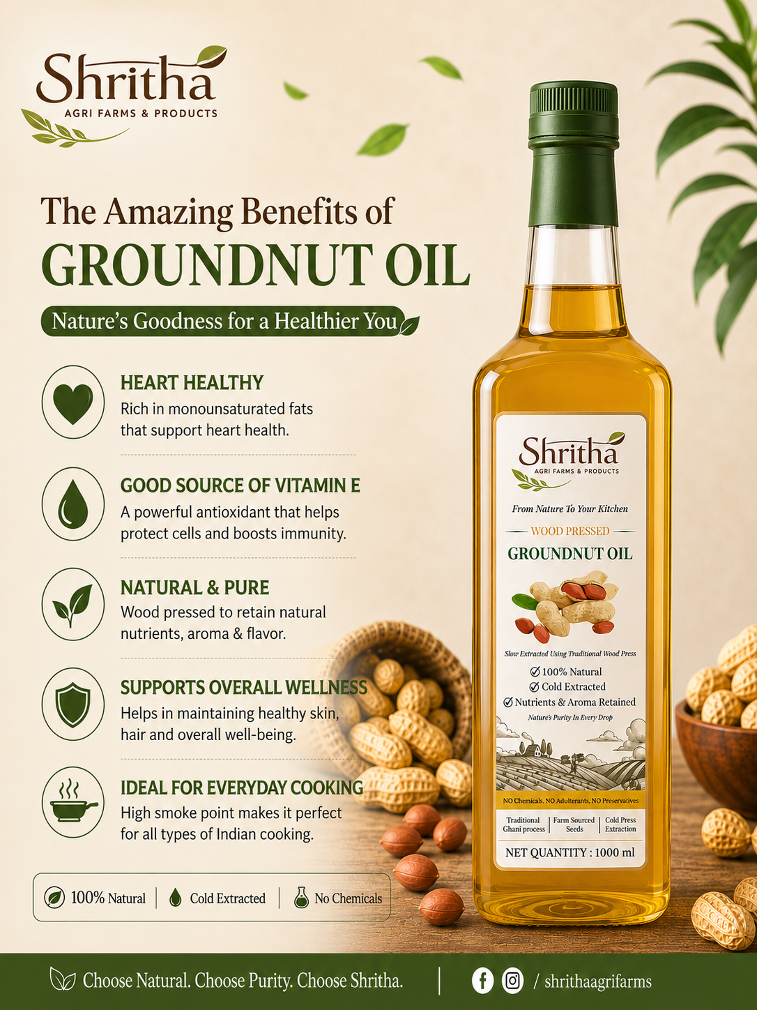 Wood Pressed Groundnut Oil