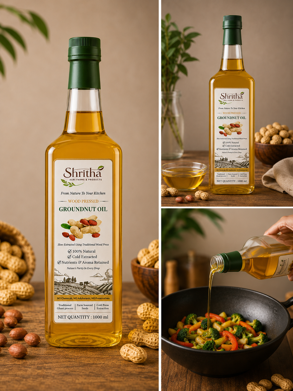Wood Pressed Groundnut Oil