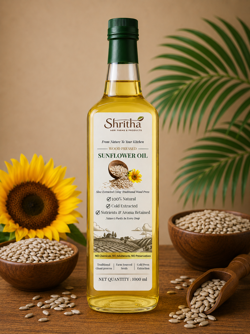 Wood Pressed Sunflower Oil