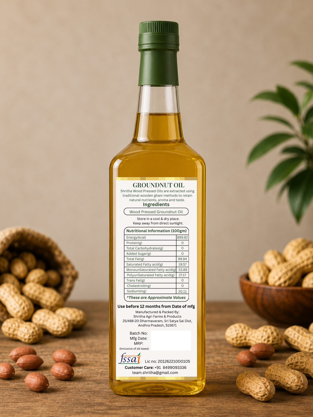 Wood Pressed Groundnut Oil